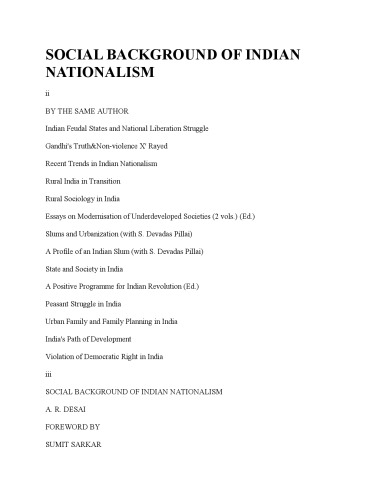Social background of Indian nationalism