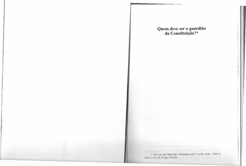 Quem deve ser o guardião da Constituição?