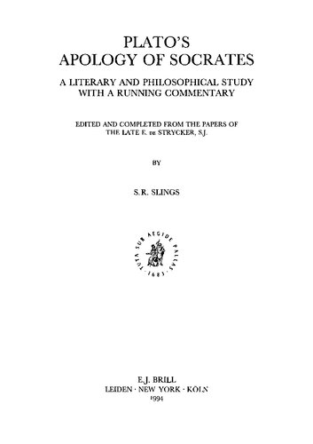 A Literary and Philosophical Study with a Running Commentary. Edited and Completed from the Papers of the late E. de Strycker, S.J.