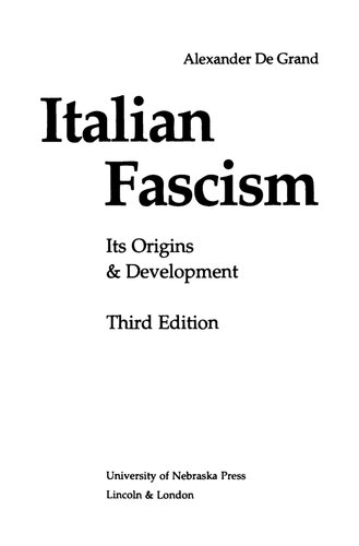 Italian Fascism: Its Origins and Development