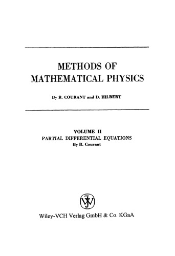 Methods of mathematical physics. volume II, Partial differential equations