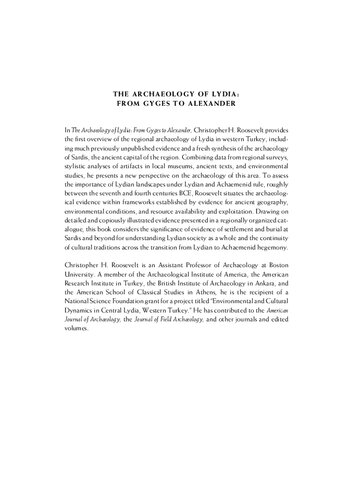 The Archaeology of Lydia: from Gyges to Alexander