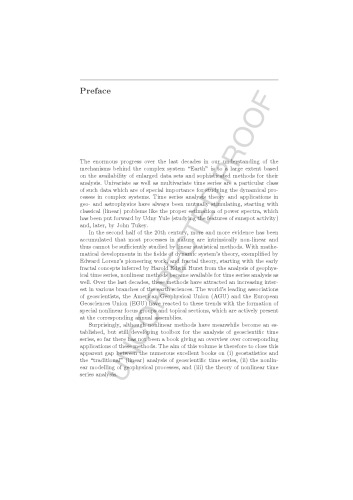 Nonlinear Time Series Analysis in the Geosciences: Applications in Climatology, Geodynamics and Solar-Terrestrial Physics [proof]