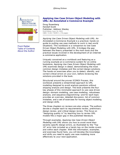 Applying Use Case Driven Object Modeling with UML: An Annotated e-Commerce Example