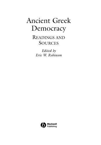 Ancient Greek Democracy Readings and Sources