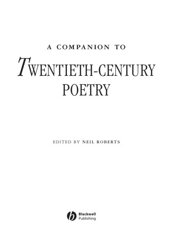A companion to twentieth-centure poetry