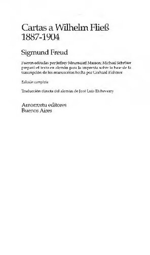 Cartas a Wilhelm Fliess, 1887-1904