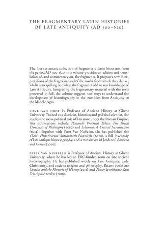 The Fragmentary Latin Histories of Late Antiquity (Ad 300-620): Edition, Translation and Commentary
