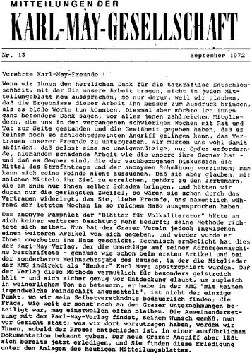 Mitteilungen der Karl-May-Gesellschaft