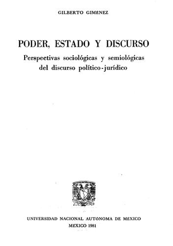 Poder Estado Y Discurso