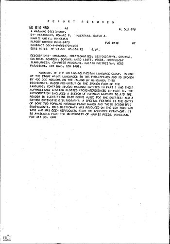 A Maranao dictionary