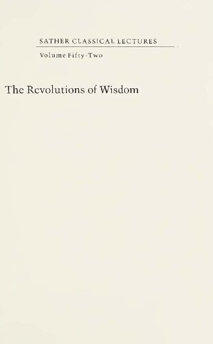 The Revolutions of Wisdom: Studies in the Claims and Practice of Ancient Greek Science