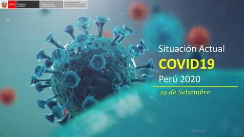 Situación Actual COVID-19 Perú 2020. 29 de setiembre