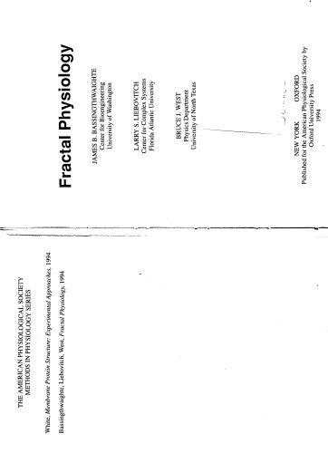 Fractal Physiology (Methods in Physiology 2 An American Physiological Society Book)