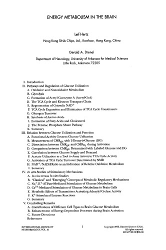 energy metabolism in the brain