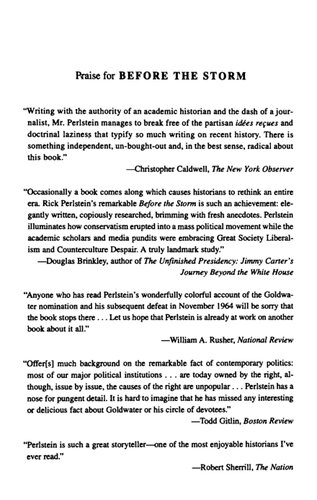 Before the Storm: Barry Goldwater and the Unmaking of the American Consensus