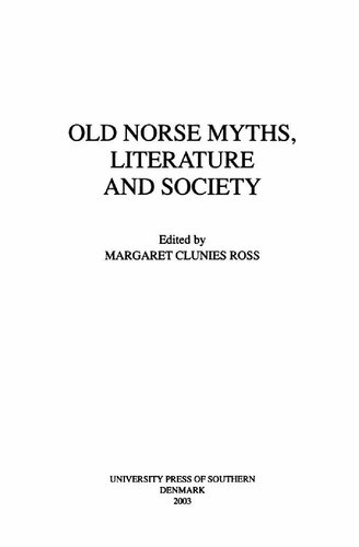 Old Norse Myths, Literature and Society