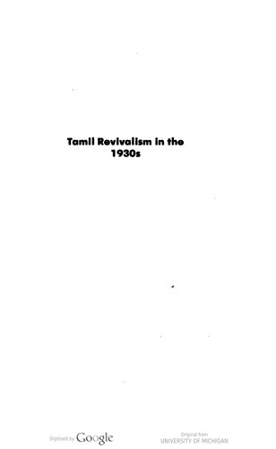 Tamil revivalism in the 1930s