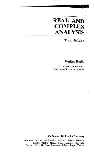 Real and complex analysis