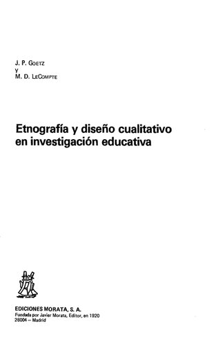 Etnografia Y Diseño Cualitativo En Investigacion Educativa