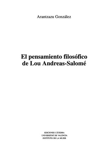El Pensamiento Filosofico De Lou Andreas Salome
