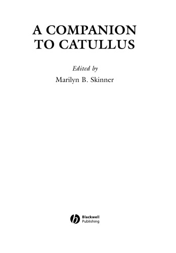 A Companion To Catullus