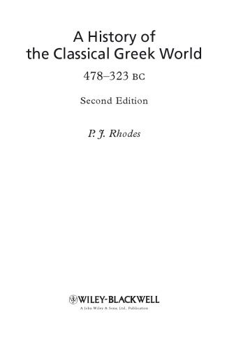 A History of the Classical Greek World, 478–323 BC