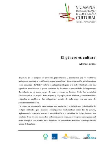 El Genero Es Cultura