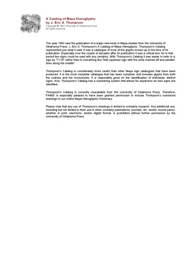 A Catalog of Maya Hieroglyphs