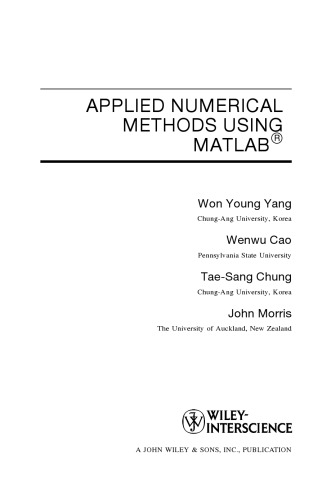 Applied Numerical Methods Using MATLAB