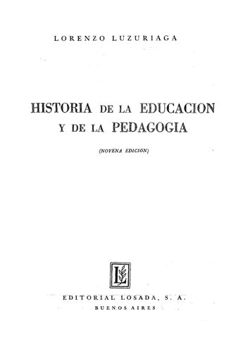Historia De La Educacion Y La Pedagogia