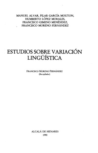 Estudios Sobre Variacion Linguistica