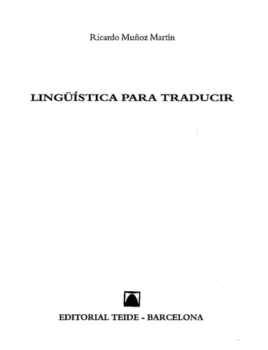Linguistica Para Traducir