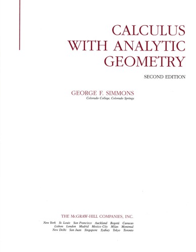 Calculus with Analytic Geometry