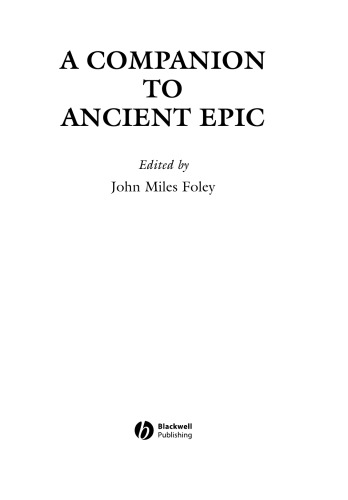 Companion to Ancient Epic