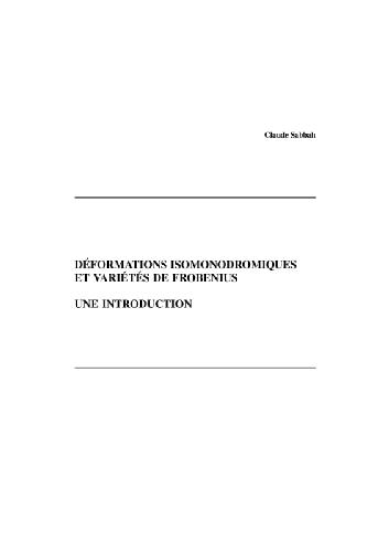 Deformations isomonodromiques et varieties de Frobenius