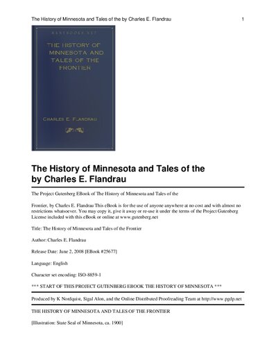 The History of Minnesota and Tales of the Frontier