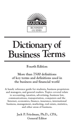 Dictionary of Business Terms
