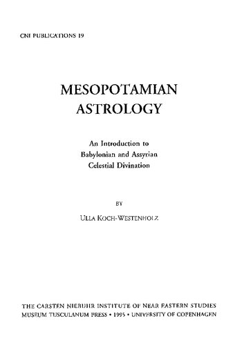 Mesopotamian Astrology: An Introduction to Babylonian & Assyrian Celestial Divination