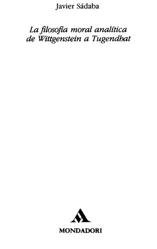 La Filosofia Moral Analitica De Wittgenstein A Tugendhat