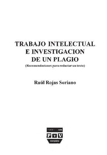Trabajo Intelectual E Investigacion De Un Plagio
