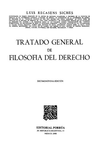 Tratado General De Filosofia Del Derecho