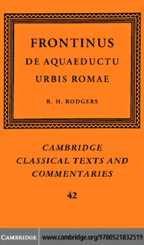 Frontinus: de Aquaeductu Urbis Romae