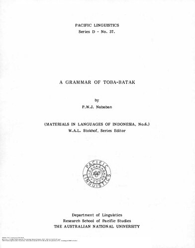 A grammar of Toba-Batak