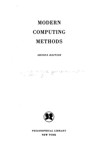 Modern Computing Methods