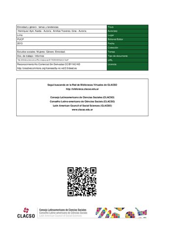 Ernicidad y género: Temas y tendencias