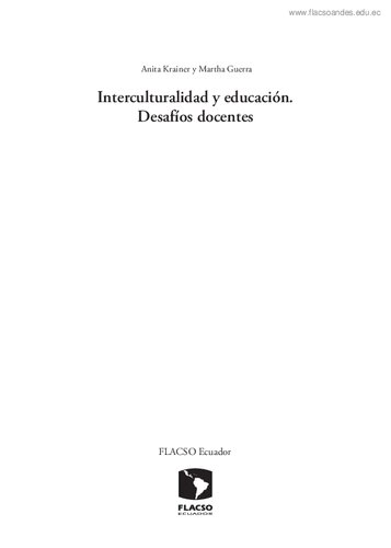 Interculturalidad y educación. Desafíos docentes