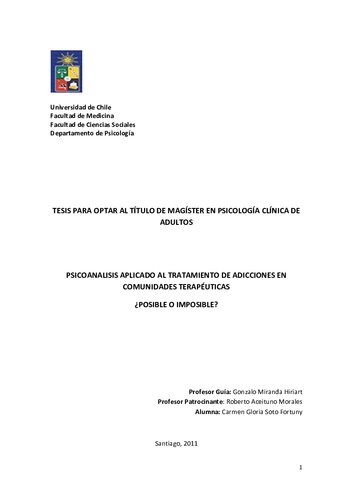 Psicoanalisis Aplicado Al Tratamiento De Adicciones