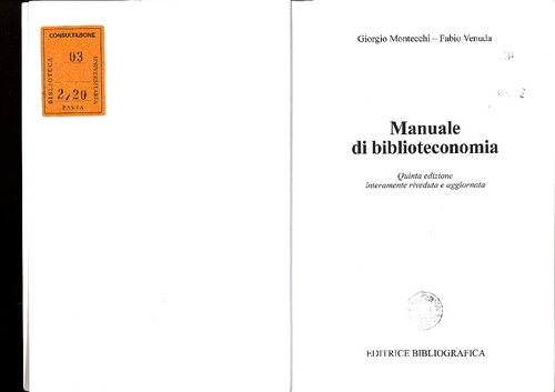 Manuale di biblioteconomia