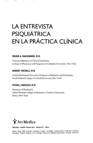 La Entrevista Psiquiatrica En La Practica Clinica